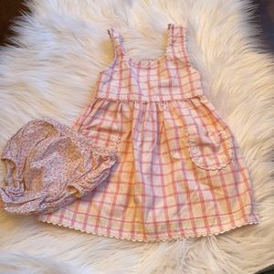 Vintage reversible Gap Floral Plaid Dress, 3-6 months